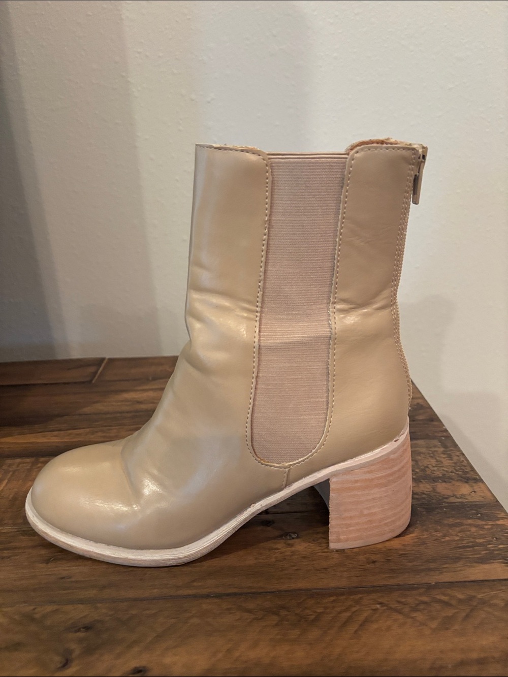 Beige Women's Chelsea Ankle Boots